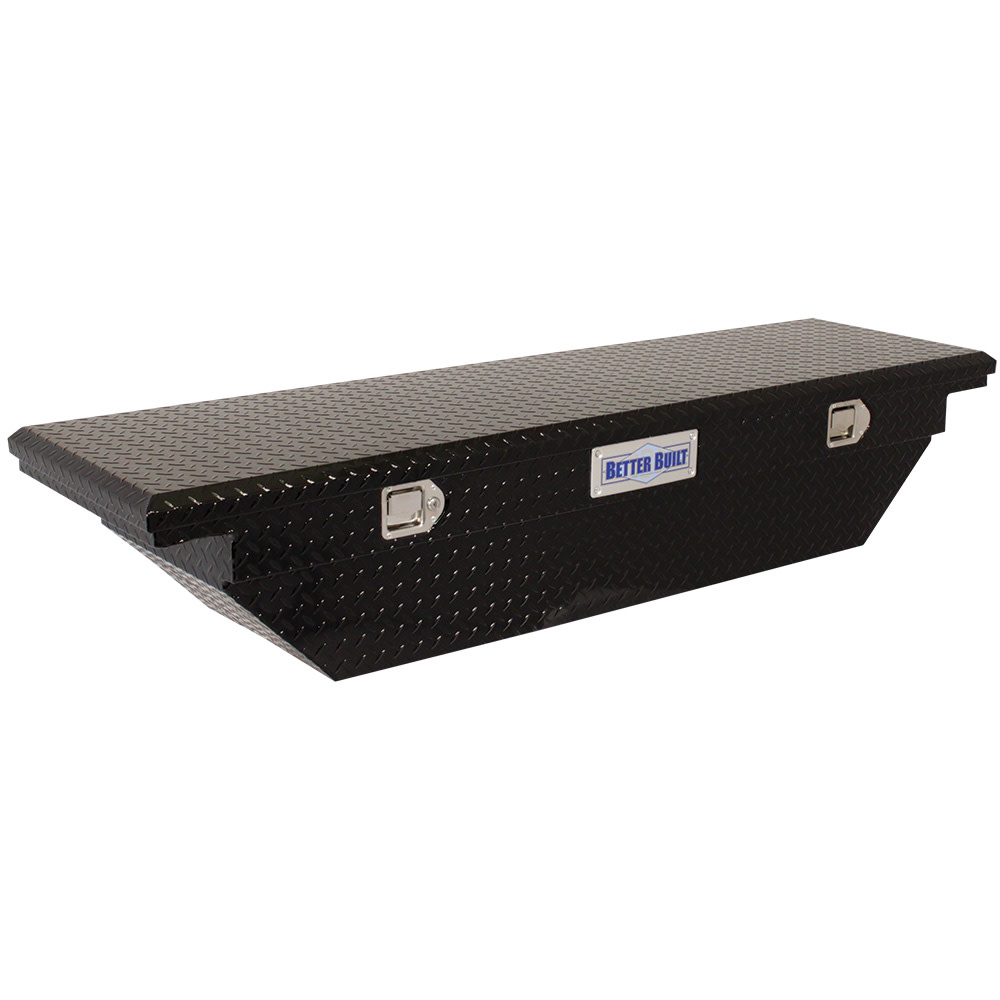 Better Built 69″ Crown Saddle Truck Tool Box LOW PROFILE WEDGE GLOSS BLACK - Flockneti