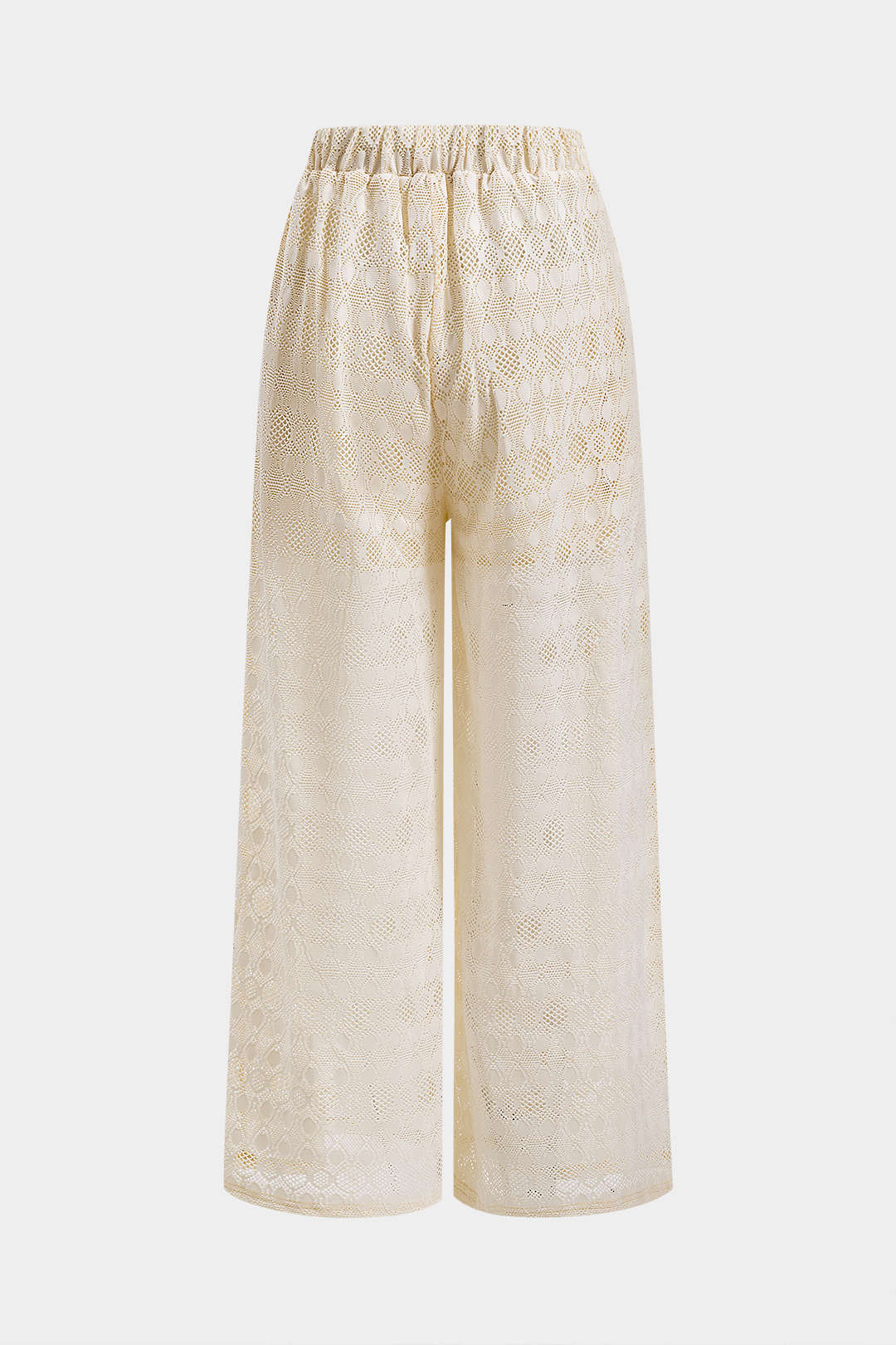 Solid Cut Out High Waist Wide Leg Pants - Flockneti