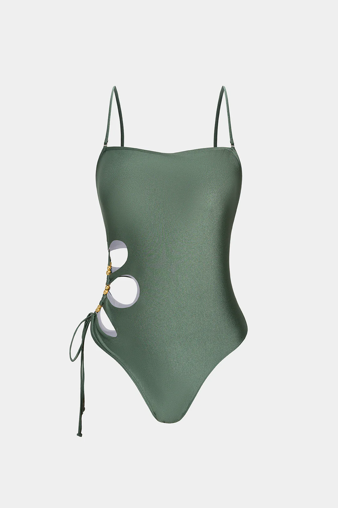 Asymmetrical Tie-Up Cut Out Sleeveless Swimsuit - Flockneti