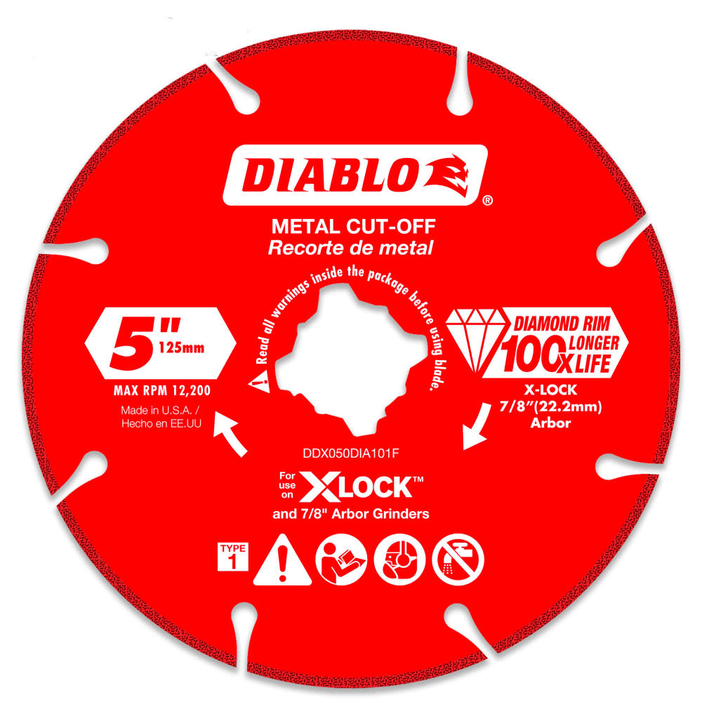 Diablo Tools 5 in. Diamond Disc for Metal Cutting with X-Lock & All Grinders - Flockneti