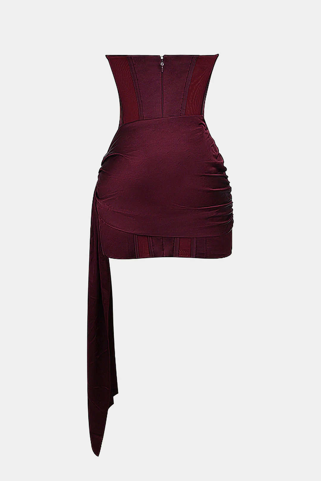 Satin Asymmetrical Sleeveless Mini Dress - Flockneti