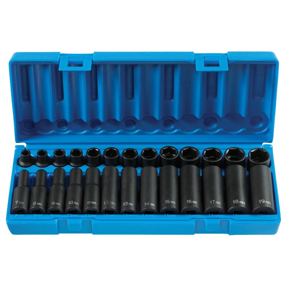Grey Pneumatic 3/8″ Drive Standard and Deep Length Impact Set - Flockneti