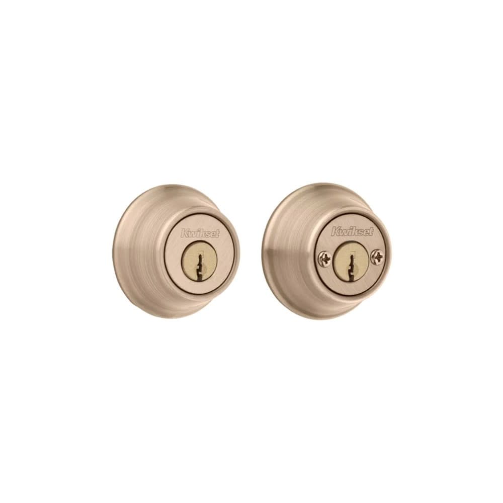 Kwikset Antique Brass Double Cylinder Door Deadbolt - Flockneti