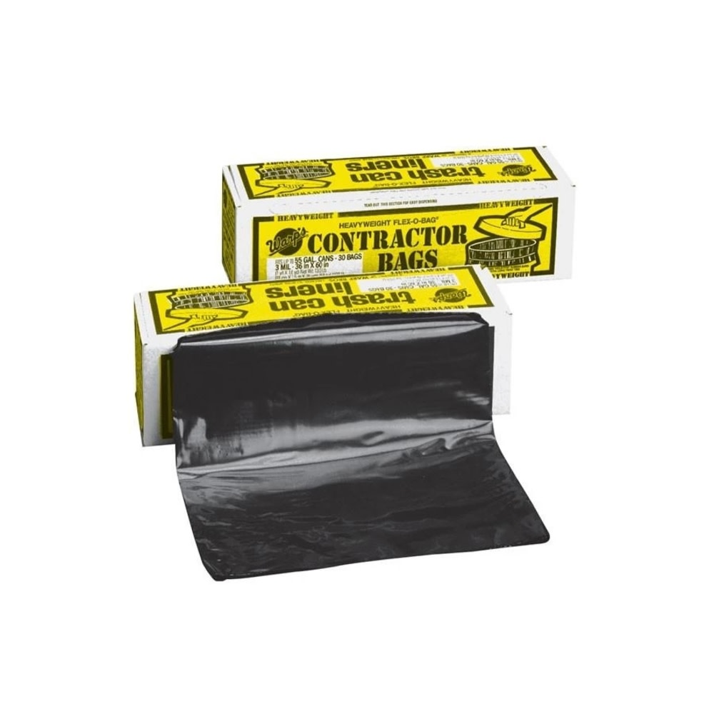 Warp Brothers 55 Gallon 3 Mil Trash Bags- Pack of 30 Bags - Flockneti