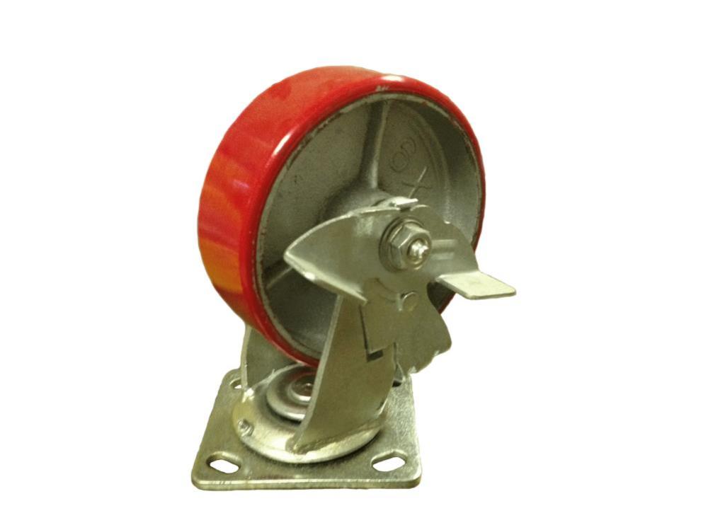 EZ Roll Casters Polyurethane On Steel with Side Brake - Flockneti