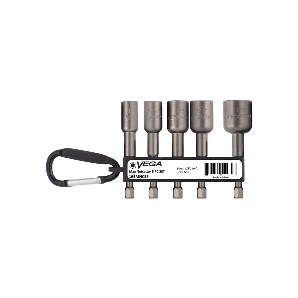 Vega Nutsetter 2 9/16″ Length Utility Magnetic Set 5pc - Flockneti