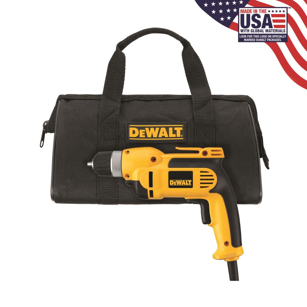 DEWALT 3/8″ (10mm) VSR Pistol Grip Drill Kit with Keyless Chuck - Flockneti