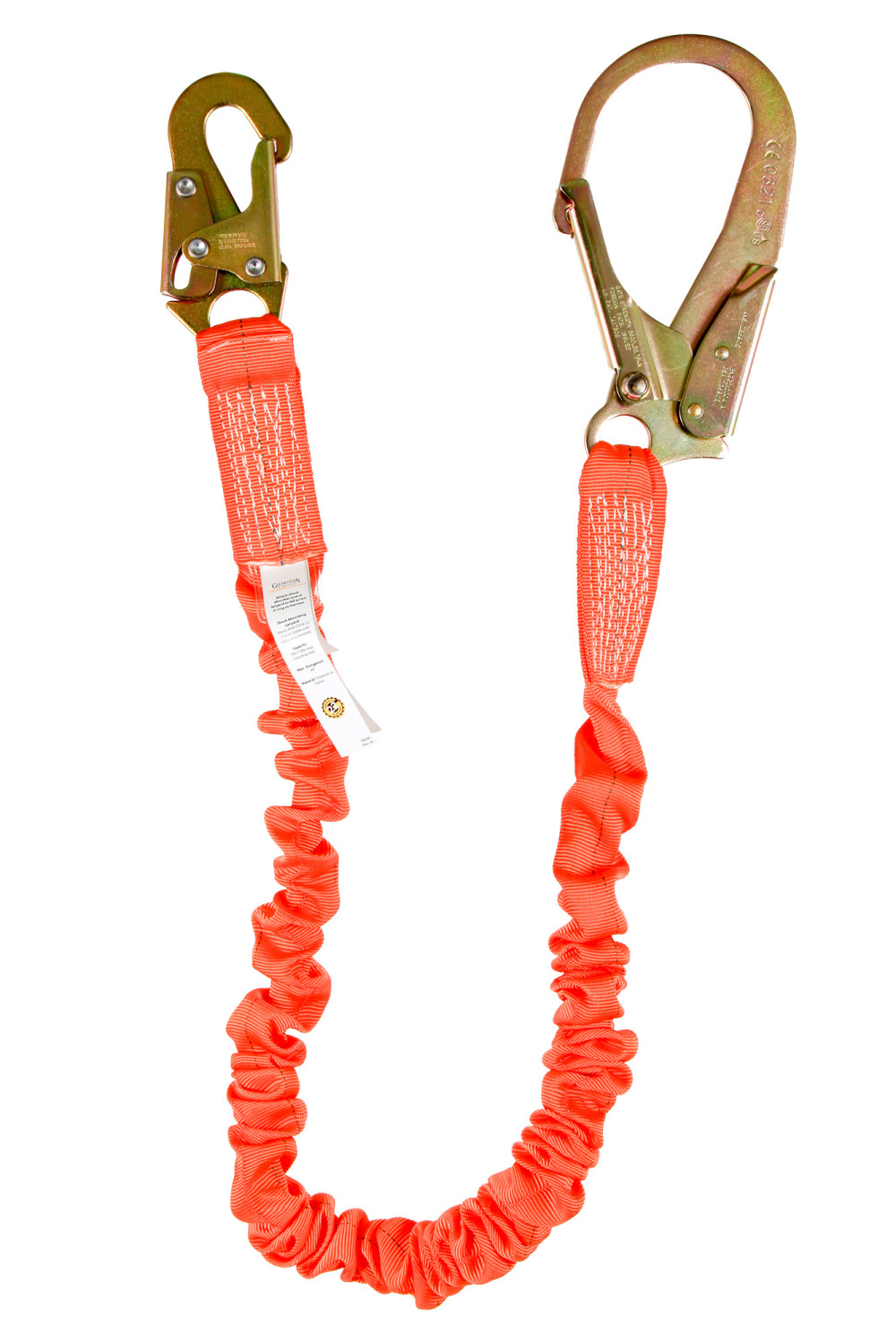 Guardian Fall Protection 4.5 – 6 Ft. Single Leg Stretch Lanyard with Rebar Hook End - Flockneti