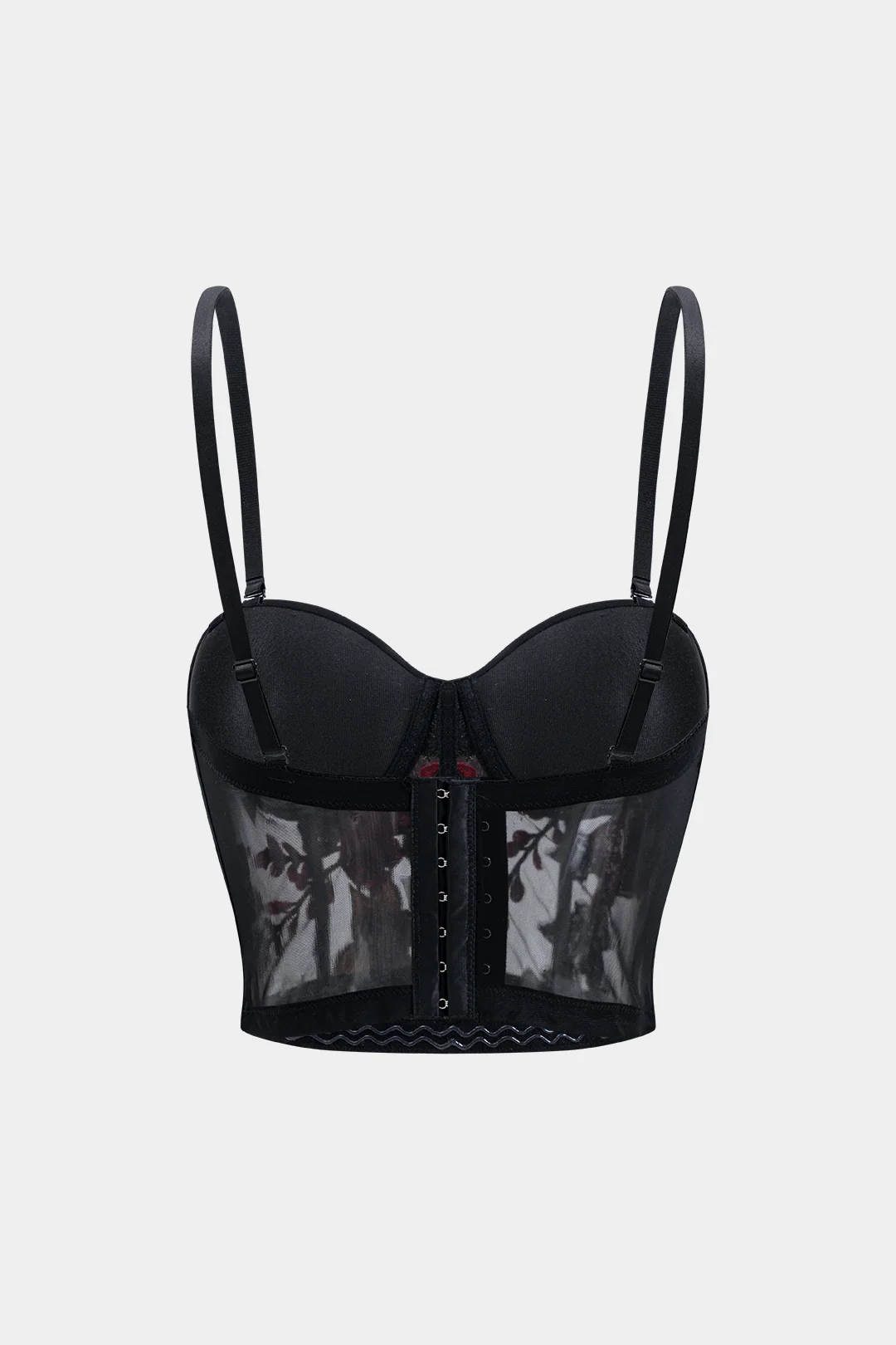 Mesh Sheer Slip Appliques Bustier Cami Top - Flockneti