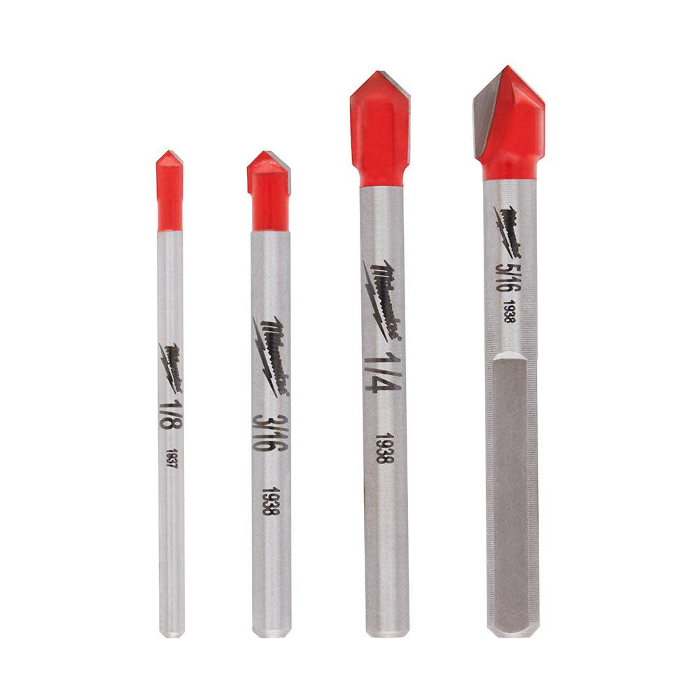Milwaukee 4 pc Glass and Tile Bit Set - Flockneti