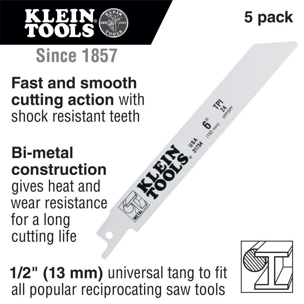 Klein Tools Recip. Saw Blades 6″ 14 TPI-5 Pk - Flockneti