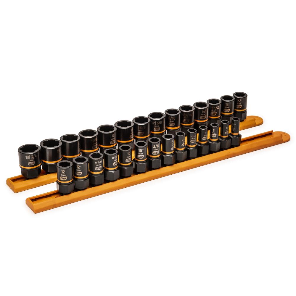 GEARWRENCH 28 Pc 1/4 In. & 3/8 In. Drive Bolt biter Impact Extraction Socket Set - Flockneti