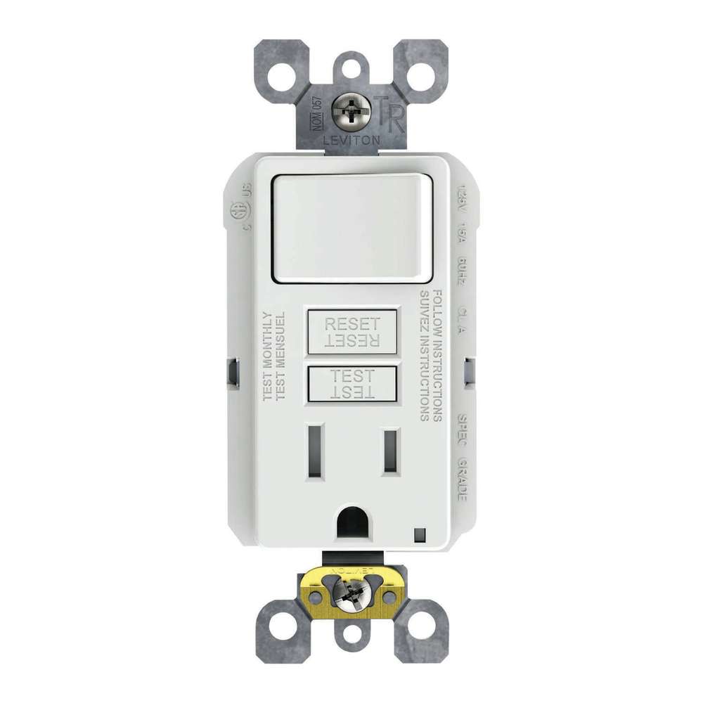 Leviton SmartlockPro GFCI Outlet 15A 125V White NEMA 5-15R - Flockneti