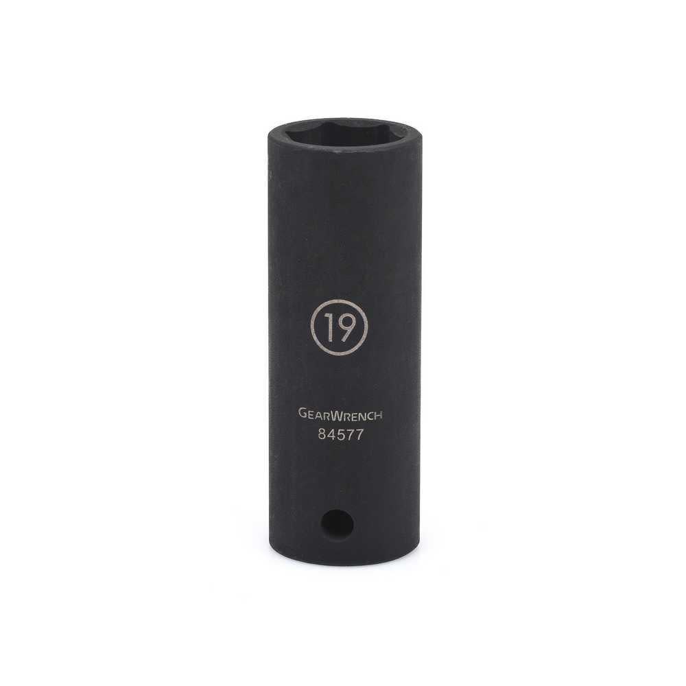 GEARWRENCH 1/2 In. Drive 6 Point Deep Impact Metric Socket 19mm - Flockneti