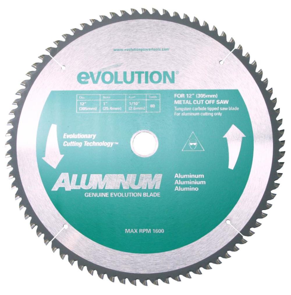 Evolution Power Tools 12-in 80-Tooth Dry Standard Tungsten Carbide-Tipped Steel Circular Saw Blade - Flockneti
