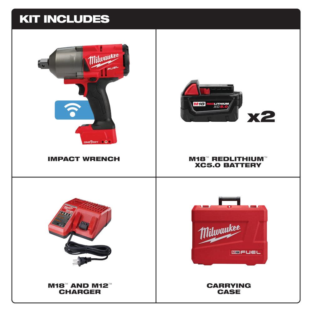 Milwaukee M18 FUEL High Torque Impact Wrench 3/4″ Friction Ring ONE KEY Kit - Flockneti
