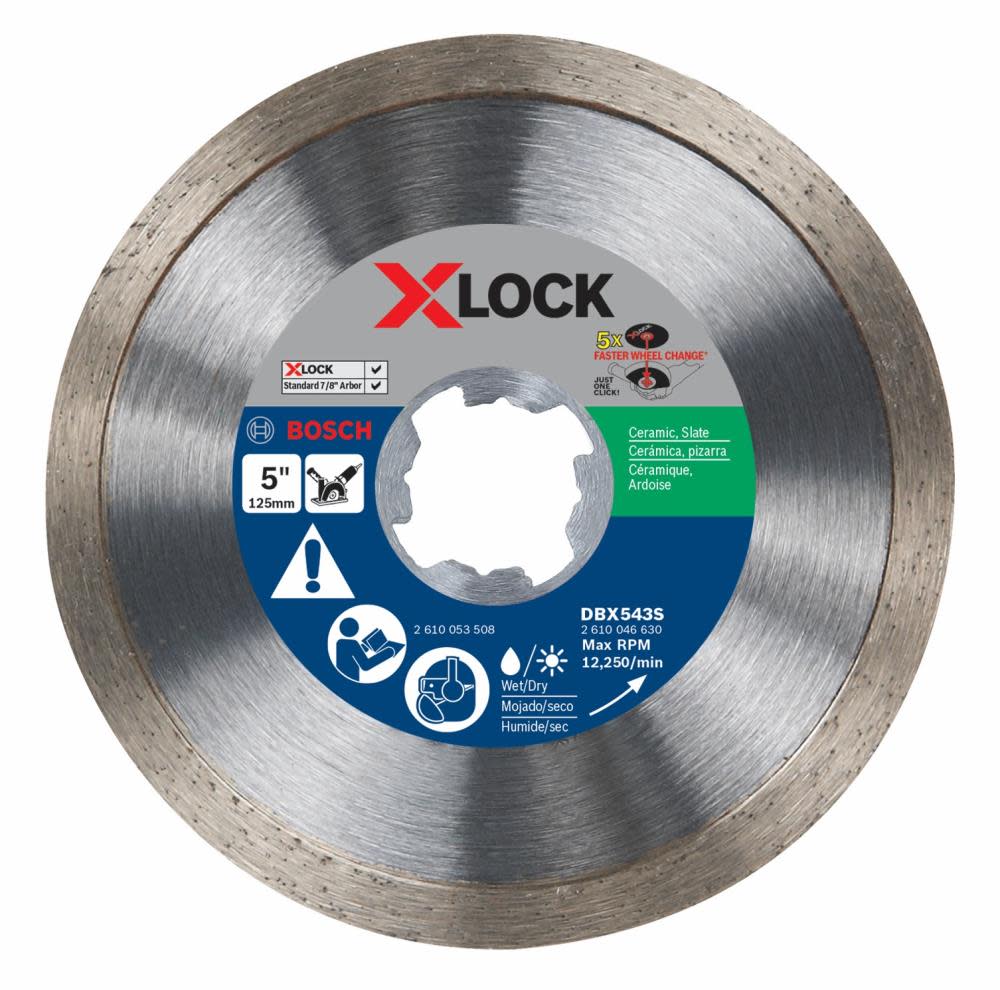 Bosch 5 In. X-LOCK Continuous Rim Diamond Blade - Flockneti