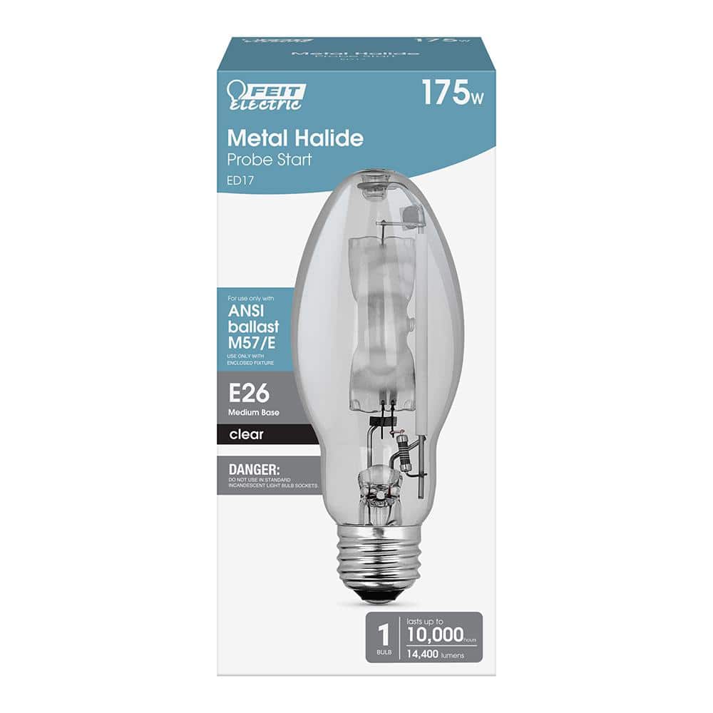 Feit Electric 175W ED17 Clear Metal Halide HID Bulb 1pk - Flockneti
