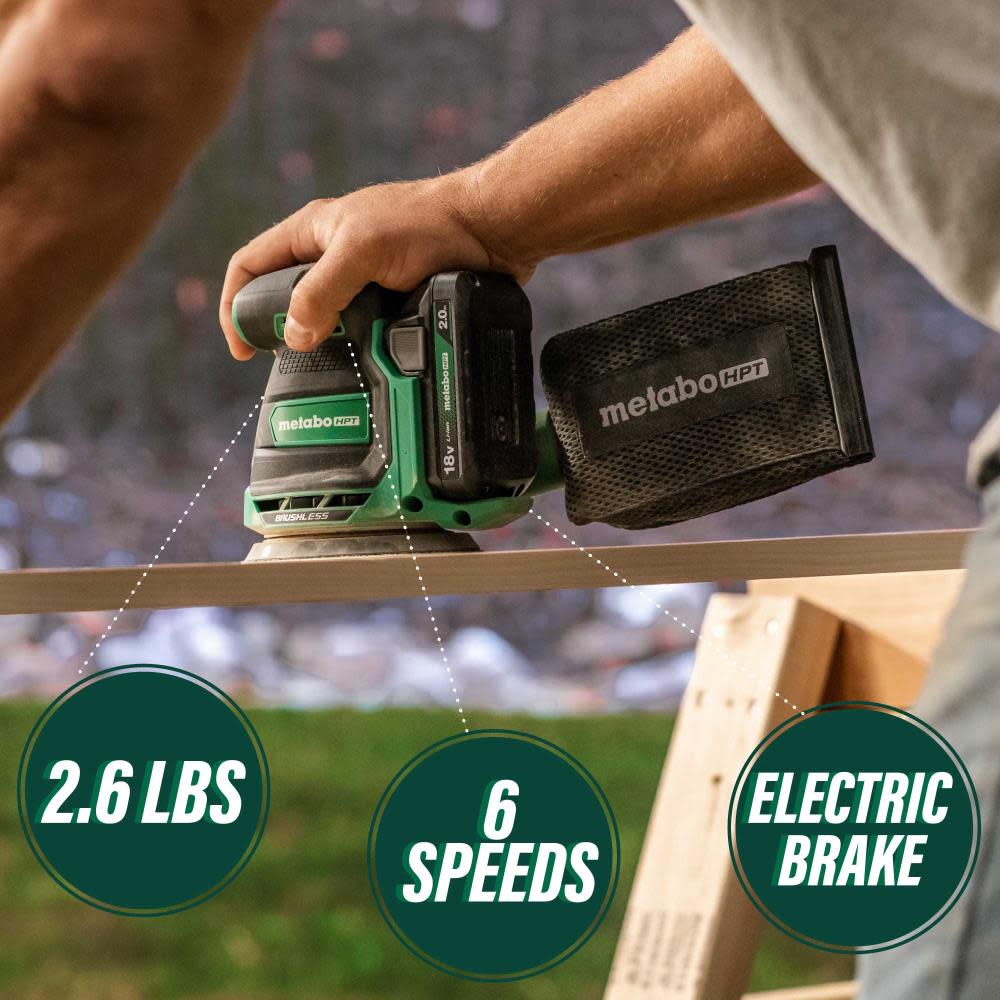 Metabo HPT 18V Random Orbit Sander Bare Tool - Flockneti