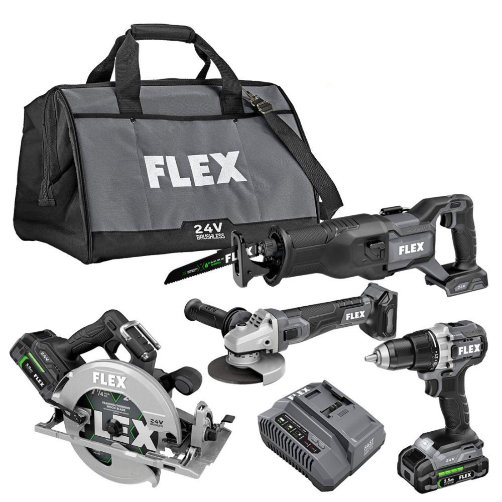 FLEX 24V 4pc Cordless Combo Kit - Flockneti