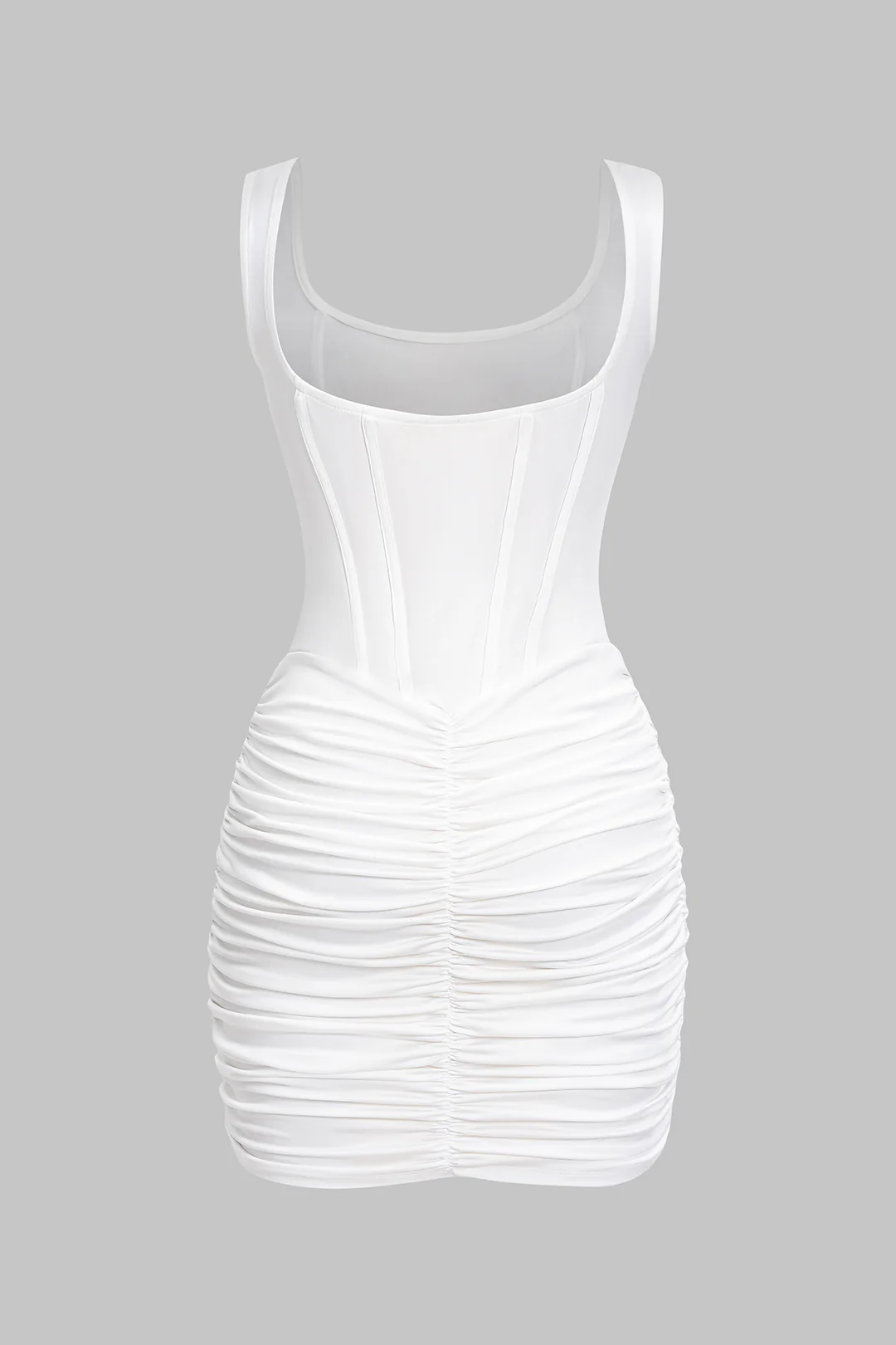 Ruched Asymmetrical Sleeveless Mini Dress - Flockneti