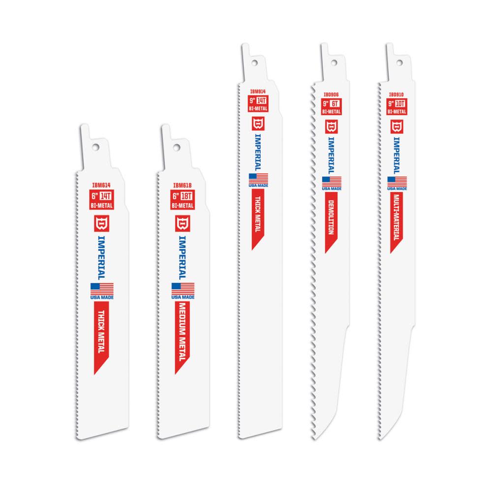 Imperial Blades Demolition Reciprocating Saw Blade Variety Pack – 5 pk - Flockneti