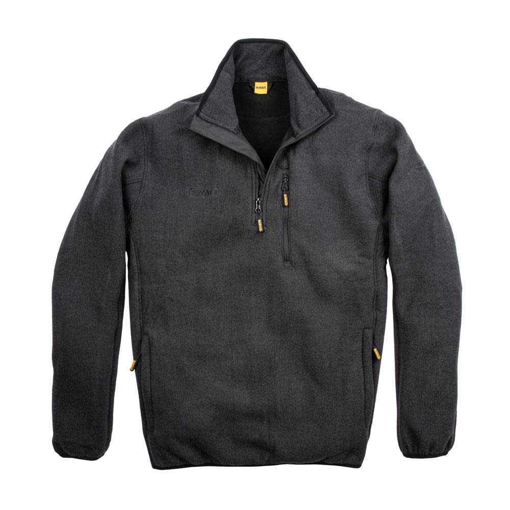 DEWALT 1/4 Zip Fleece Pullover Polyester Black XL - Flockneti