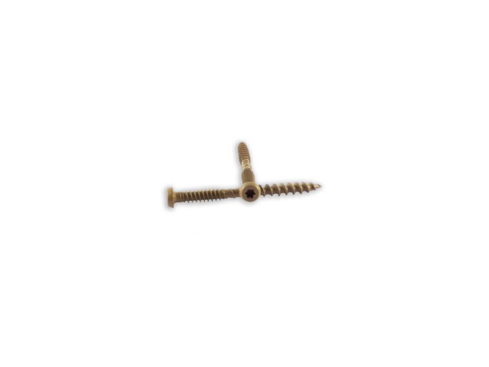 Woodpro #10 x 2-1/2 In. 1000 Hour PPG E-Coat Tan Composite Deck Screws - Flockneti