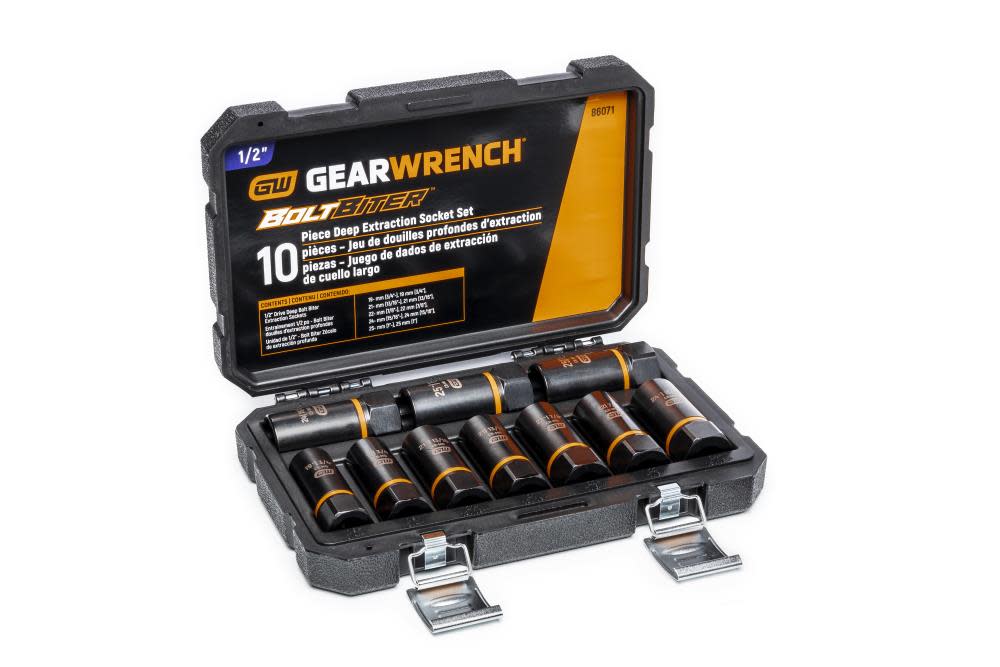 GEARWRENCH 10 Pc. 1/2″ Drive Bolt Biter Deep Extraction Socket Set - Flockneti