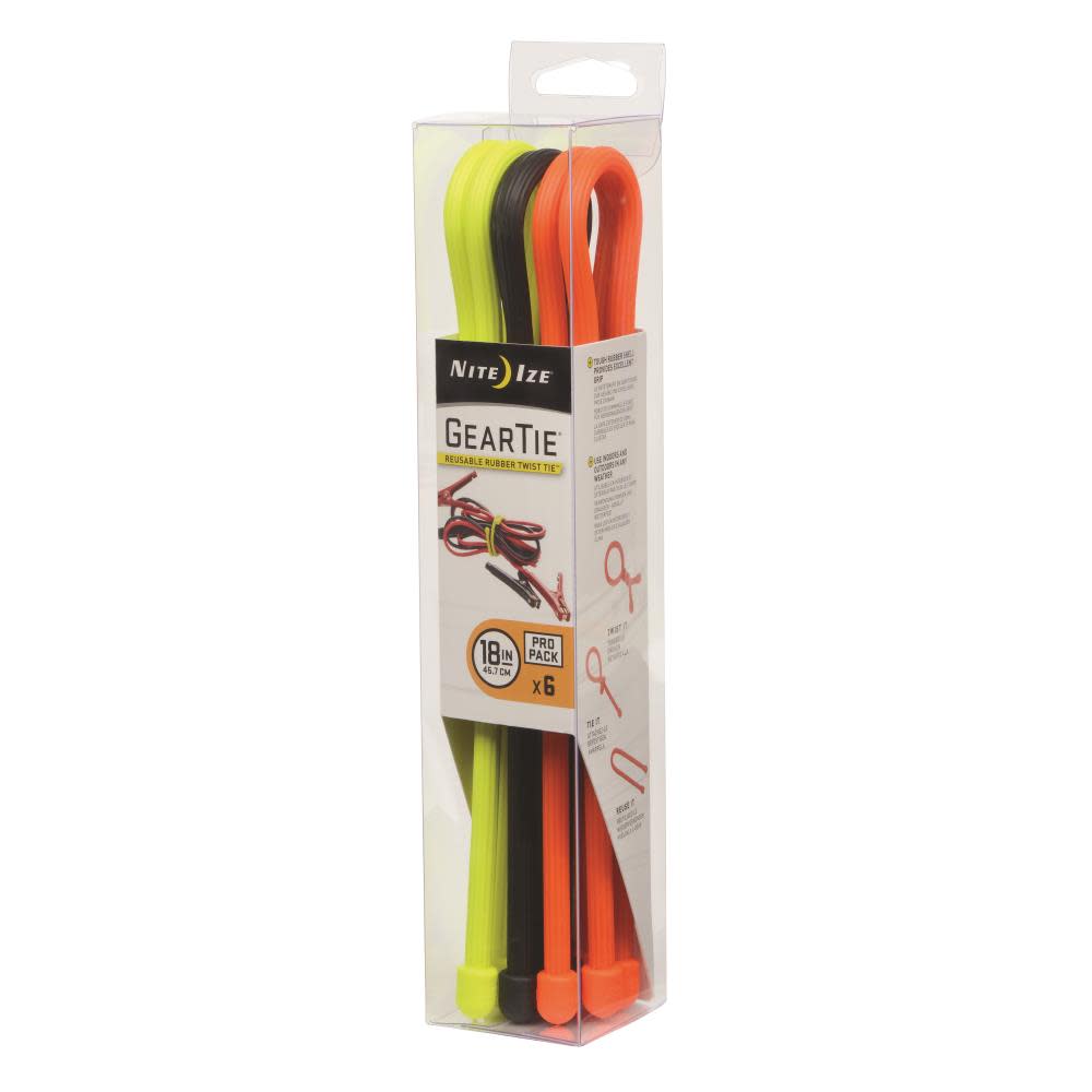 Nite Ize Gear Tie ProPack 18″ – Assorted 6 Pack – GTPP18-A1-R8 - Flockneti