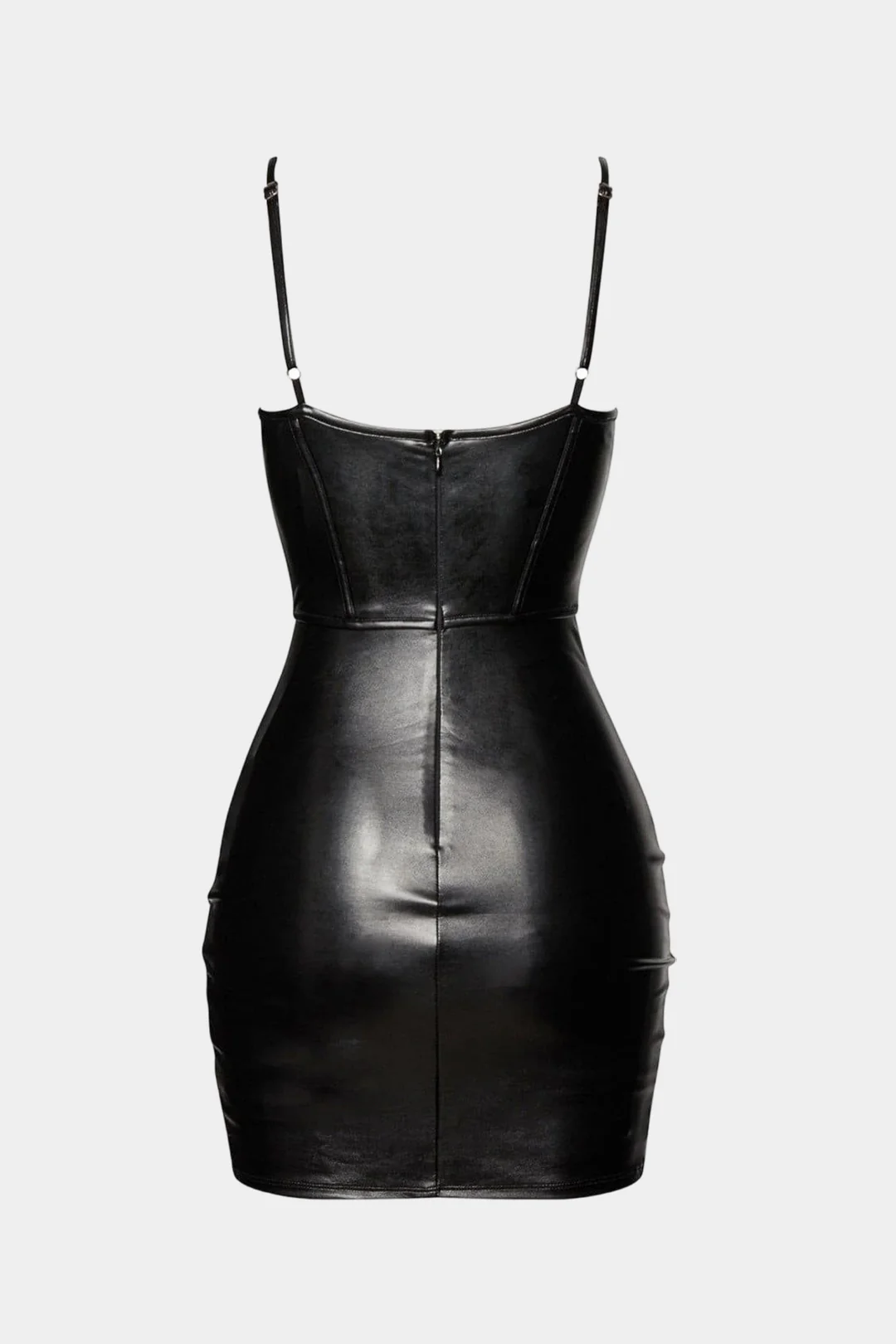 Faux Leather Bustier Sleeveless Mini Dress - Flockneti