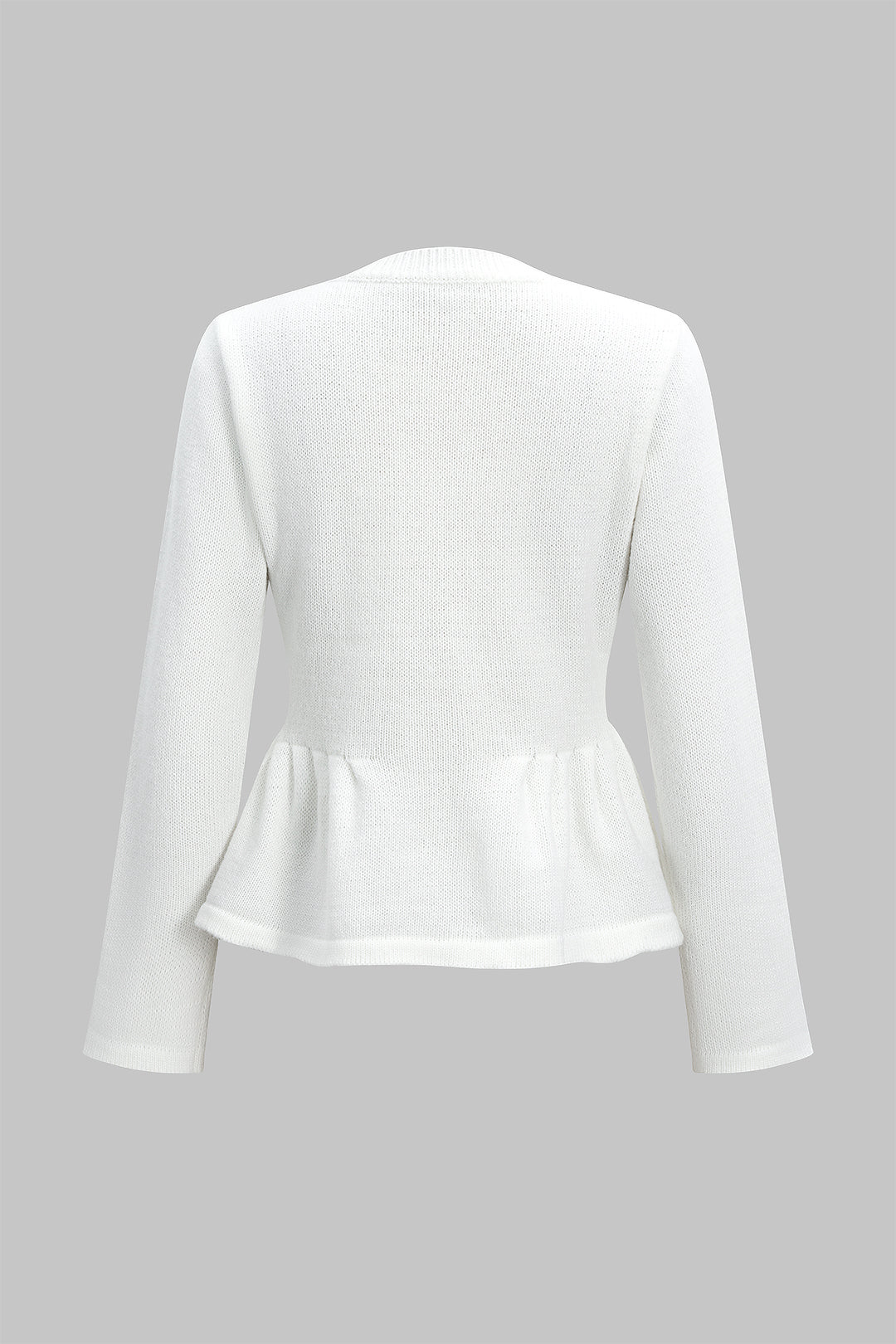 Knit Metallic Button Ruched Hem Cardigan - Flockneti