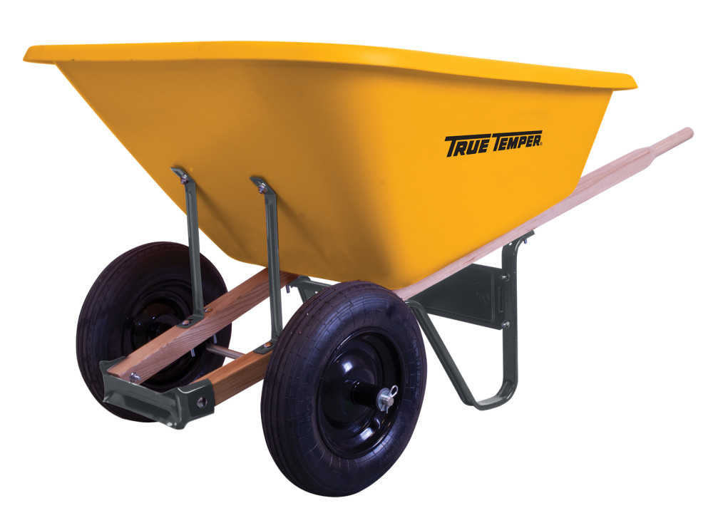 True Temper Dual Wheel 8 Cu Ft. Capacity Polyethylene Wheelbarrow - Flockneti