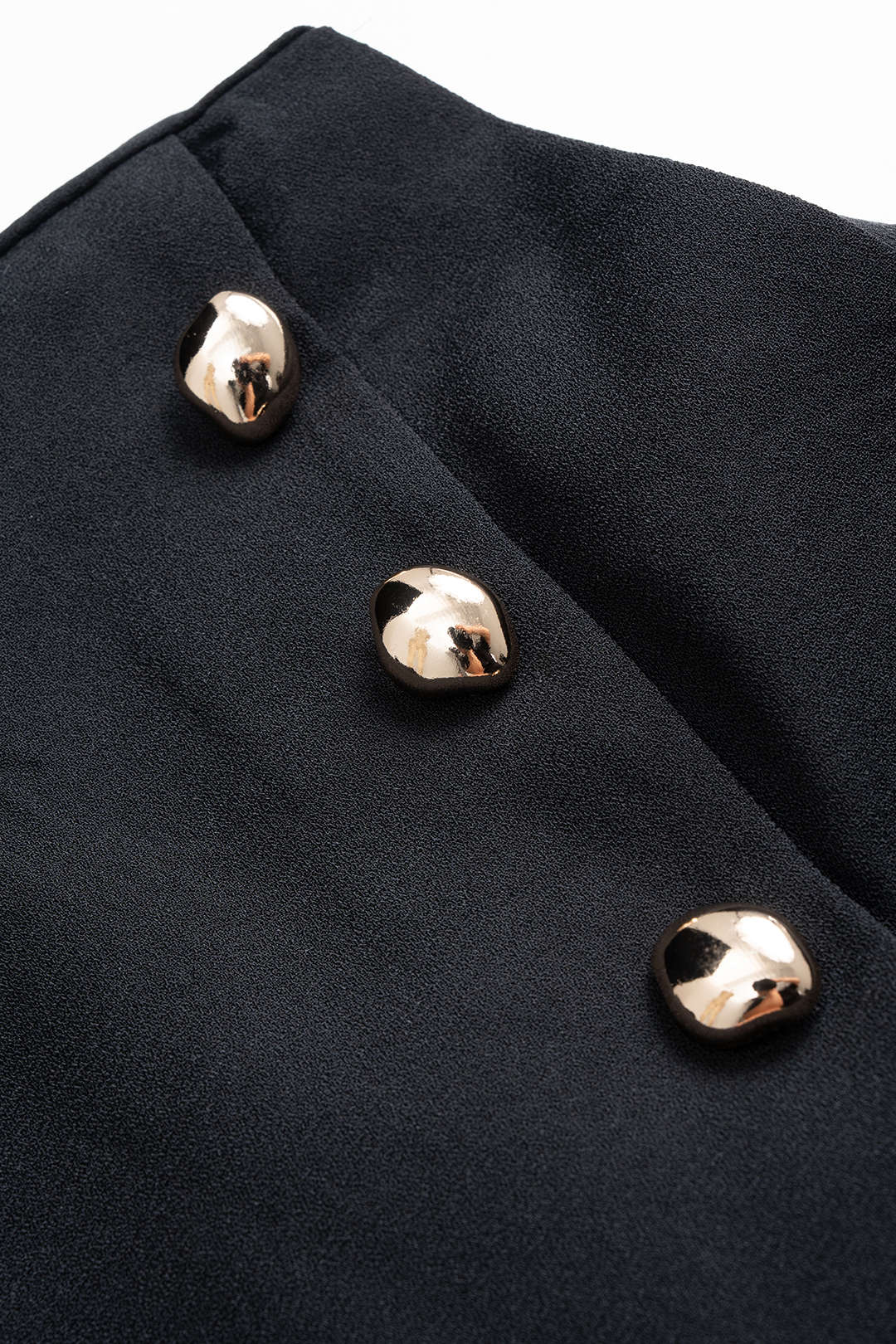 Round Neck Asymmetrical Button Vest - Flockneti