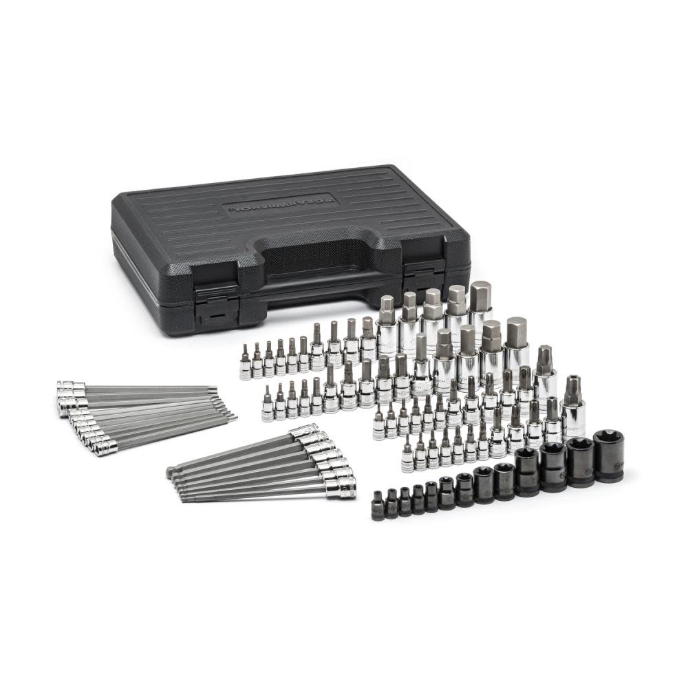 GEARWRENCH Master SAE/Metric and TORX Bit Socket Set 84 pc 1/4 3/8 & 1/2 In. Drive - Flockneti
