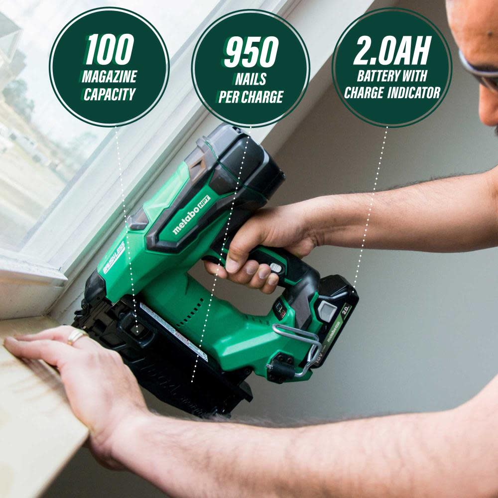Metabo HPT 18V MultiVolt Straight Finish Nailer 16 Gauge 2Ah Kit - Flockneti