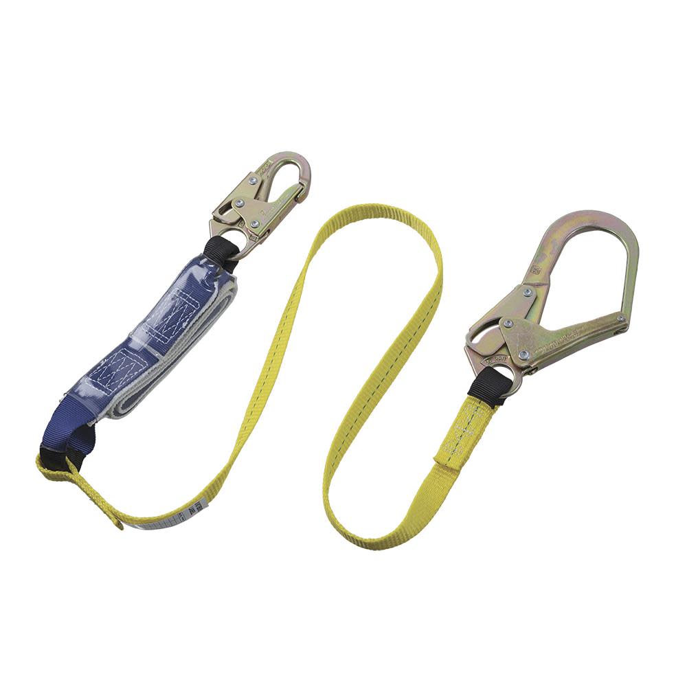 Peakworks Shock Absorbing Single Leg Lanyard with Snap and Form Hooks 6 Ft. L. UV and Abrasion Resistant Polyester Webbing Green/Black - Flockneti