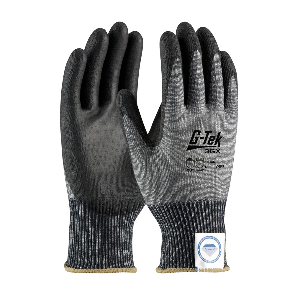 Protective Industrial Products Gloves Gray G-Tek 3GX Seamless Dyneema Diamond Blended Medium - Flockneti