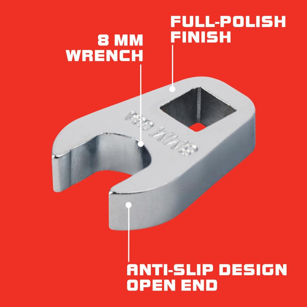 Proto 1/4″ Drive Metric Crowfoot Wrench 8 mm – Open End - Flockneti