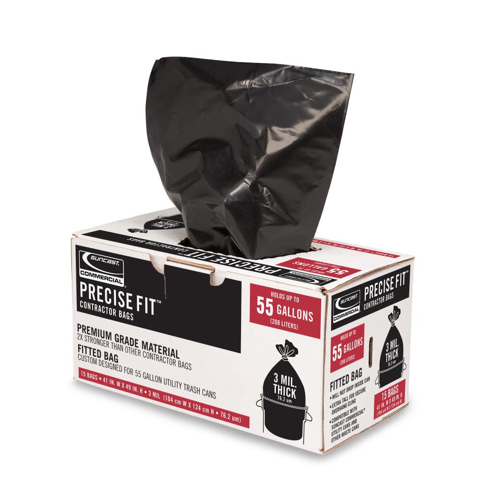 Suncast Precise Fit Contractor Bags 55 gal 3 mil - Flockneti