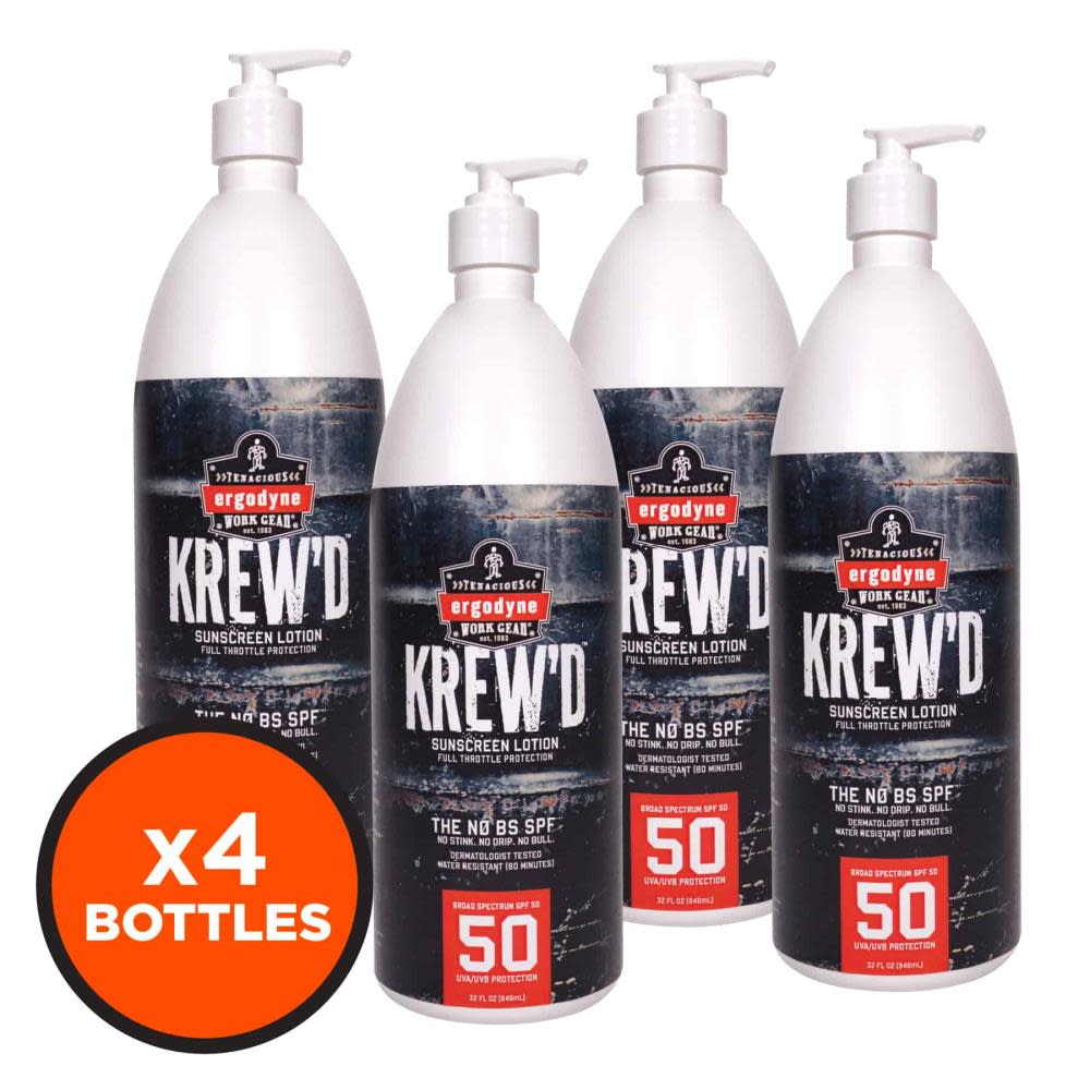 Ergodyne SPF 50 Sunscreen Lotion 32oz 4pk - Flockneti