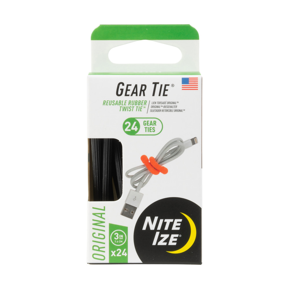 Nite Ize Gear Tie ProPack 3″ 24pk Black - Flockneti