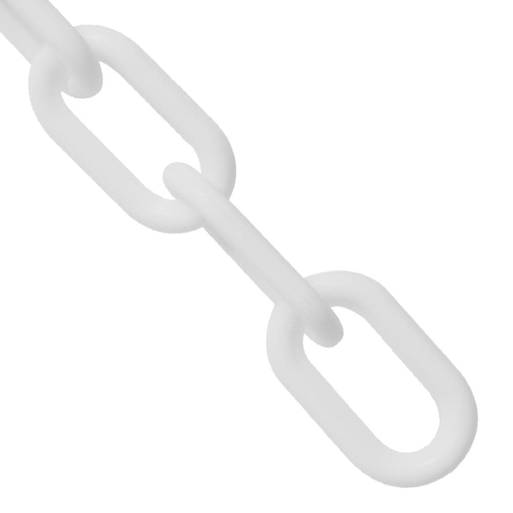 Mr Chain 2 in. (#8 51mm) x 100 ft. White Plastic Barrier Chain - Flockneti