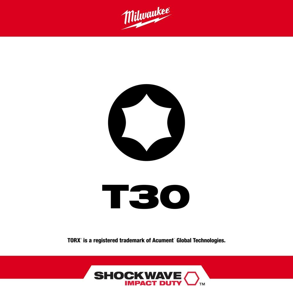 Milwaukee SHOCKWAVE 3.5 in. T30 Impact Driver Bits 5PK - Flockneti