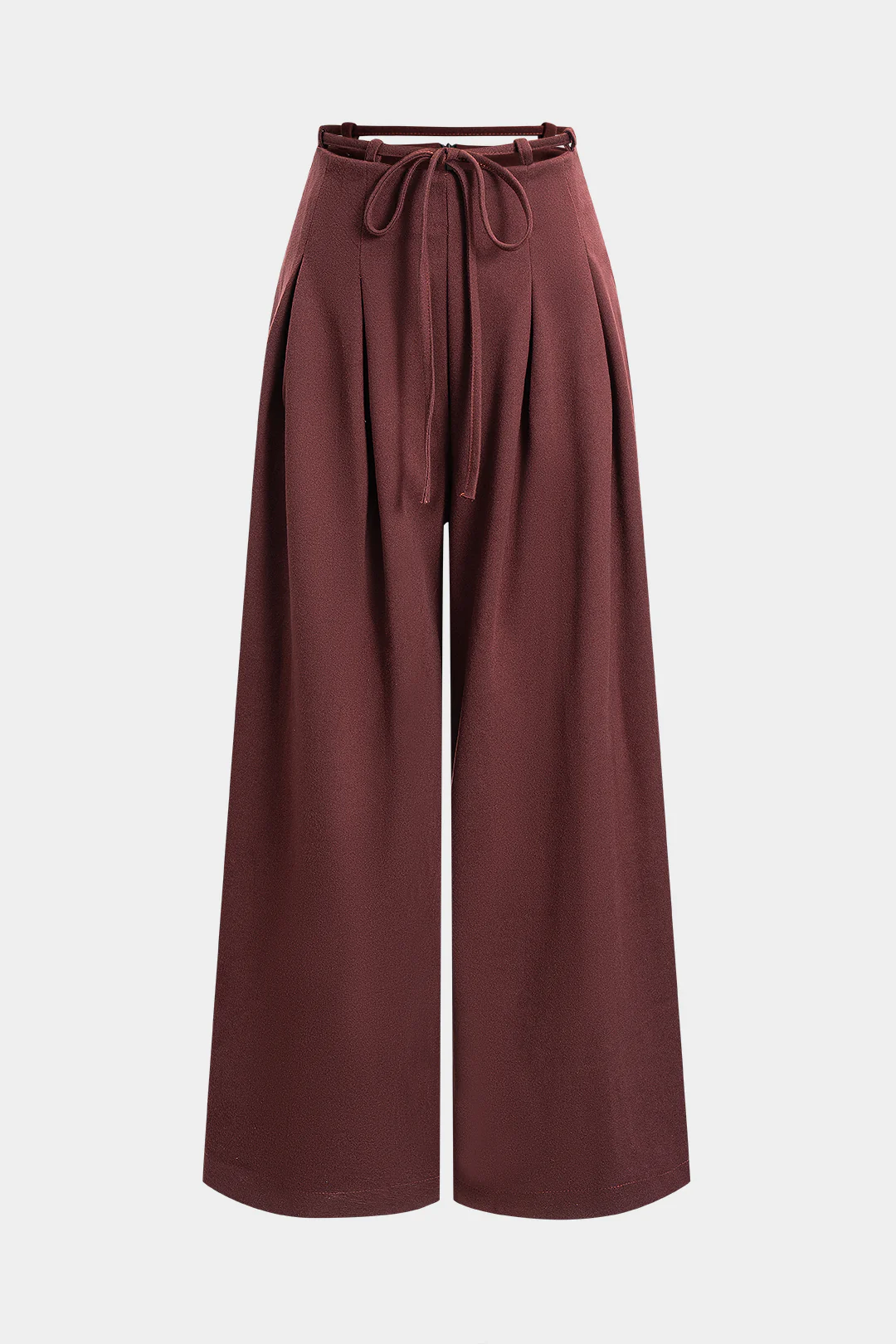 Ruched Tie-Up Zipper Wide Leg Pants - Flockneti