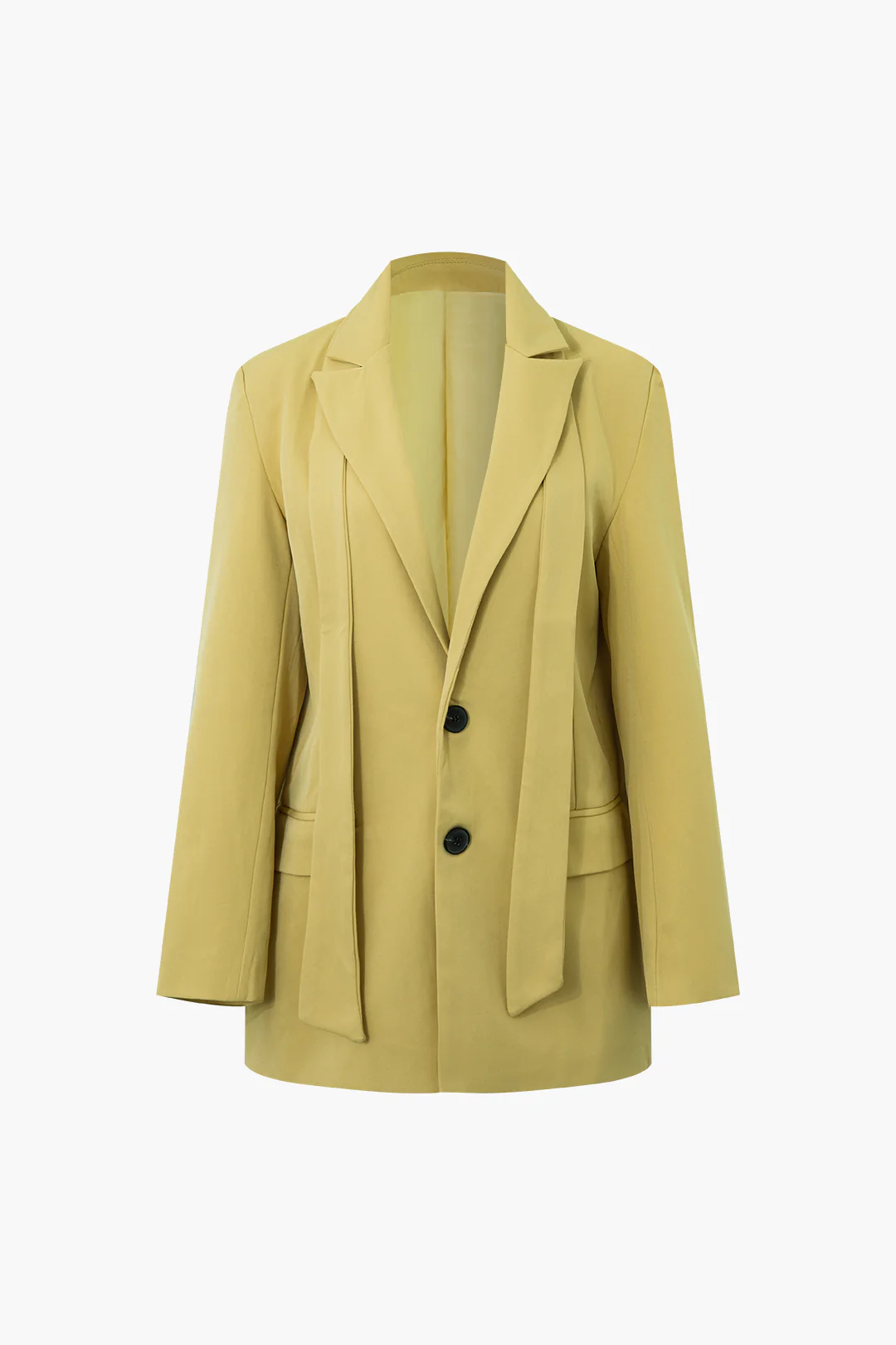 Notched Lapel Button Blazer - Flockneti