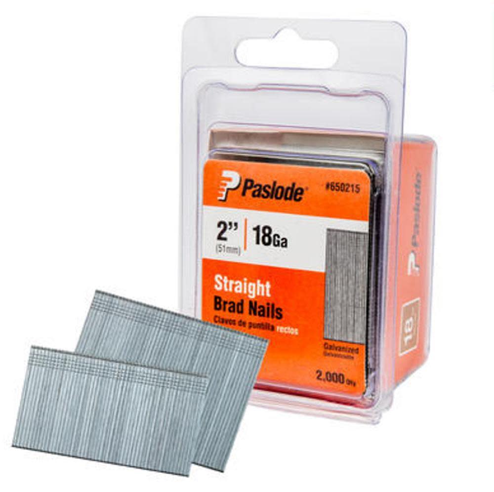 Paslode 2 In. 18 Gauge Galvanized Brad Nail 2000 Count - Flockneti