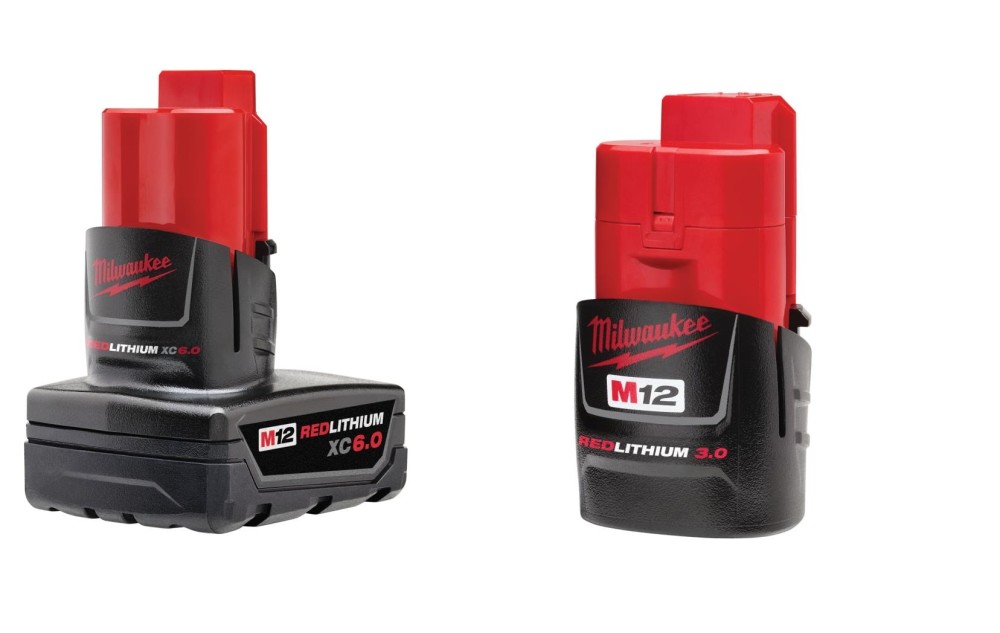 Milwaukee M12 REDLITHIUM XC 6Ah Extended Capacity and 3Ah Compact Battery 2pk Bundle - Flockneti