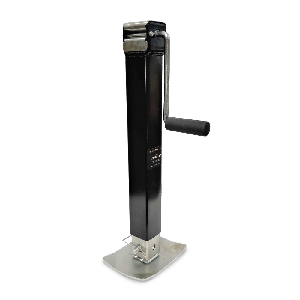 Trailer Valet 7K Square Weld-on Drop Leg Side Crank Jack - Flockneti