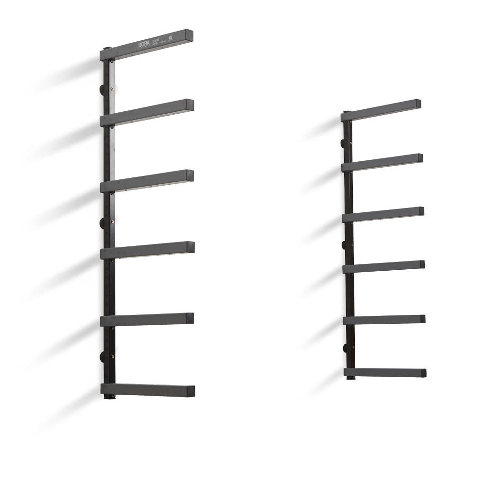 Bora Portamate Wood Rack 6 Tier Wall Mounted Gray/Black - Flockneti